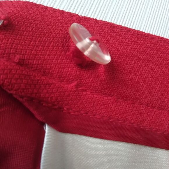 Vintage Casual Corner Bright Red Classic Above Knee Length Pure Wool Mark Skirt - Picture 6 of 15